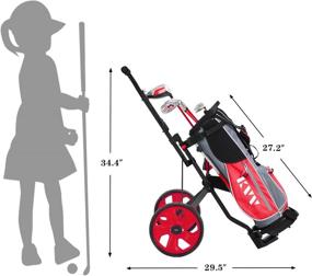 img 1 attached to 🏌️ KVV 2-Wheel Junior Golf Cart: Adjustable Upper Bracket for 3-10 Years Old - Ultimate Golfing Experience