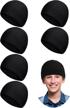 syhood 6 pieces kids thermal helmet liner lightweight child skiing skull caps outdoor riding winter windproof helmet liner cold proof fleece beanie cap bike warm cap dark gray dark blue black outdoor recreation logo