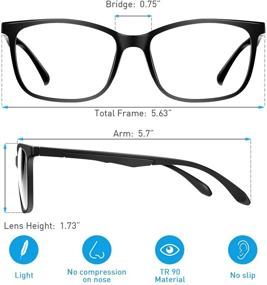 img 3 attached to 👓 TR90 Blue Light Blocking Glasses: Lightweight Eyeglasses for Effective Computer Eye Protection - Women & Men