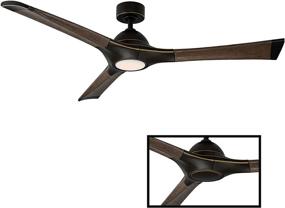 img 2 attached to 🏡 Upgrade Your Space with the Woody Indoor and Outdoor 3-Blade Smart Ceiling Fan: 60in Oil Rubbed Bronze in Dark Walnut Finish, 3000K LED Light Kit, and Convenient Wall Control