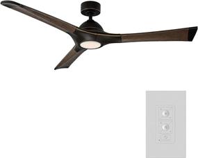 img 3 attached to 🏡 Upgrade Your Space with the Woody Indoor and Outdoor 3-Blade Smart Ceiling Fan: 60in Oil Rubbed Bronze in Dark Walnut Finish, 3000K LED Light Kit, and Convenient Wall Control