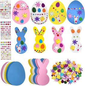 img 4 attached to Easter Foam Stickers Kit - Egg Rabbit Crafts with Rhinestones (184 count)