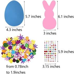 img 3 attached to Easter Foam Stickers Kit - Egg Rabbit Crafts with Rhinestones (184 count)