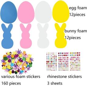 img 2 attached to Easter Foam Stickers Kit - Egg Rabbit Crafts with Rhinestones (184 count)