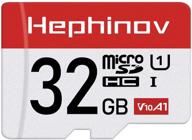 карта памяти hephinov microsdhc на 32 гб: высокая скорость 90 мб/с, адаптер входит в комплект для планшета, switch, телефона, видеонаблюдения, видеорегистратора, квадрокоптера, gopro, зеркальной камеры - карта памяти для видео 4k uhd (32гб) логотип