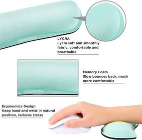 img 1 attached to 🖥️ Gimars Superfine Fiber Memory Foam Set with Nonslip Mouse Pad Wrist Support & Keyboard Wrist Rest Support - Ideal for Office, Computer, Laptop, Mac, Comfortable & Lightweight - Enhances Typing Experience & Provides Pain Relief