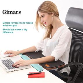 img 3 attached to 🖥️ Gimars Superfine Fiber Memory Foam Set with Nonslip Mouse Pad Wrist Support & Keyboard Wrist Rest Support - Ideal for Office, Computer, Laptop, Mac, Comfortable & Lightweight - Enhances Typing Experience & Provides Pain Relief