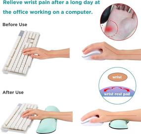 img 2 attached to 🖥️ Gimars Superfine Fiber Memory Foam Set with Nonslip Mouse Pad Wrist Support & Keyboard Wrist Rest Support - Ideal for Office, Computer, Laptop, Mac, Comfortable & Lightweight - Enhances Typing Experience & Provides Pain Relief