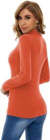 img 1 attached to Womens Clothes Fitted Turtleneck Sleeve Sports & Fitness