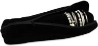 mooca black velvet bracelet bangle watch roll: travel organizer with removable roll insert for standard size bracelets & bangles logo