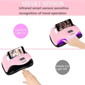 img 1 attached to 💅 Professional 168W UV LED Nail Lamp by BIGBEAR: Fast Drying, Auto Sensor, Portable Handle, Timer Setting, Phone Stand - Ideal for Gel Polishes on Fingernails & Toenails