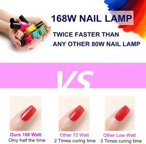 img 3 attached to 💅 Professional 168W UV LED Nail Lamp by BIGBEAR: Fast Drying, Auto Sensor, Portable Handle, Timer Setting, Phone Stand - Ideal for Gel Polishes on Fingernails & Toenails