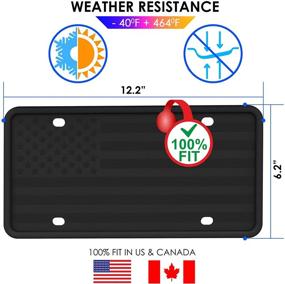 img 1 attached to 🚗 Silicone License Plate Frame for Cars - Black, 12 Drainage Holes, Rust-Proof, Rattle-Proof, Anti-Scratch Universal Car Tag Holder
