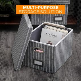 img 3 attached to Trizo File Box Organizer: Versatile Collapsible Filing Cabinet with Lid for Efficient Home and Office Storage