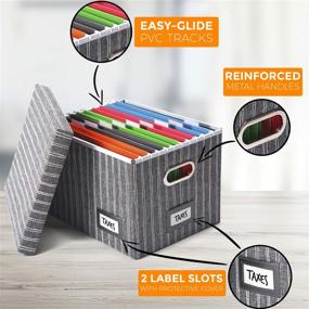 img 2 attached to Trizo File Box Organizer: Versatile Collapsible Filing Cabinet with Lid for Efficient Home and Office Storage