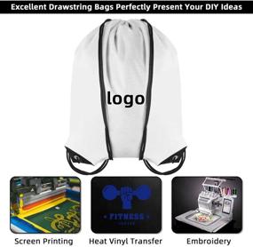 img 3 attached to 🎒 Affordable Drawstring Backpacks Bulk Sale: Get 16 Pcs White Cinch Bags!