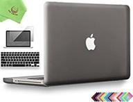 ueswill 3in1 smooth matte hard shell case cover compatible with macbook pro 13 inch with cd-rom (non-retina) (model a1278) + keyboard cover and screen protector + microfibre cleaning cloth laptop accessories logo