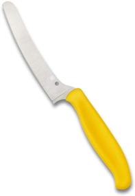 img 4 attached to 🔪 Высокопроизводительный кухонный нож Spyderco Z-Cut с 4,3-дюймовым тупым лезвием - прочная желтая рукоятка - K13PYL