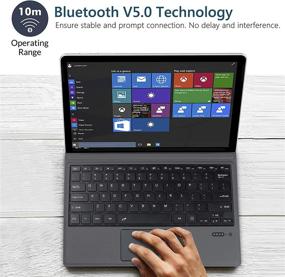 img 2 attached to 💻 Wireless Bluetooth V5.0 Keyboard for Surface Pro with Two-Button Trackpad, Rechargeable Battery