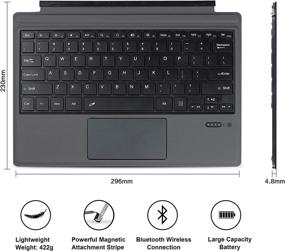 img 1 attached to 💻 Wireless Bluetooth V5.0 Keyboard for Surface Pro with Two-Button Trackpad, Rechargeable Battery