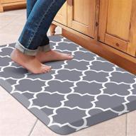 🏠 wiselife kitchen mat: cushioned anti-fatigue rug,17.3"x 28",non-slip & waterproof - heavy duty ergonomic comfort mat for kitchen, floor, office, laundry - grey logo