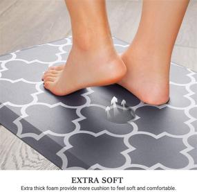 img 2 attached to 🏠 WISELIFE Kitchen Mat: Cushioned Anti-Fatigue Rug,17.3"x 28",Non-Slip & Waterproof - Heavy Duty Ergonomic Comfort Mat for Kitchen, Floor, Office, Laundry - Grey