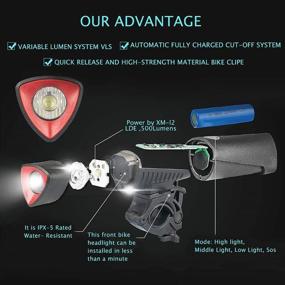 img 3 attached to YOSKY Bike Light Set - USB Rechargeable, Waterproof LED Bike Lights Front and Back, Ultra Bright Headlight and Tail Light Set for All Bikes, Front and Rear Bicycle Lights for Night Riding