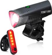 yosky bike light set - usb rechargeable, waterproof led bike lights front and back, ultra bright headlight and tail light set for all bikes, front and rear bicycle lights for night riding logo