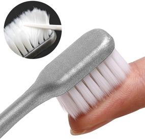 img 3 attached to 🪥 Premium 10000 Bristle Micro Nano Toothbrush - Ideal for Sensitive Teeth and Gums, Gentle Soft Silko Brush for Adults, Including those with Braces - Set of 4