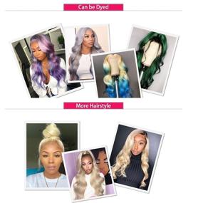 img 2 attached to 👩 20-inch 613 Blonde Lace Front Wigs Human Hair - Body Wave Pre Plucked with Baby Hair - 150% Density Lace Front Wigs Human Hair 613 Color - 13x4 Lace Front Wigs