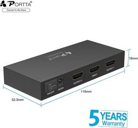 img 3 attached to 🔌 Enhanced Portta Premium HDMI Splitter 1X2: V2.0, HDCP Key, 4Kx2K@60Hz, EDID HDCP2.2