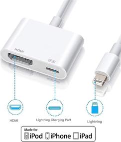 img 3 attached to Apple MFi Certified Lightning to HDMI Adapter for iPhone iPad - 1080P Digital AV Adapter with Charging Port and Sync Screen Converter for HD TV, Projector, Monitor