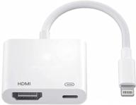 apple mfi certified lightning to hdmi adapter for iphone ipad - 1080p digital av adapter with charging port and sync screen converter for hd tv, projector, monitor logo