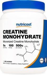 img 4 attached to 💪Порошок моногидрата креатина Nutricost микронизированный - 500 г, 5000 мг на порцию - Чистый моногидрат креатина