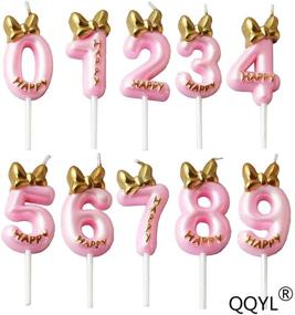 img 1 attached to 🎂 QQYL Pink 2 Candle Birthday Girl, Purple Second 2nd Birthday Candle Girl Cake Topper, Number 2 Gold Cake Topper, 2th Birthday Party Decoration (08 Number 2)