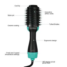 img 1 attached to 💁 HAUSBELL Hot Air Brush: Multifunctional Hair Styler with Negative Ions for Perfect Blowouts, Straightening, Curling, and Volumizing