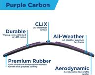 🚗 autotex clix wipers - purple carbon fiber automotive wiper blades - universal clip on replacement, all-weather windshield-wipers (20in/20in) logo