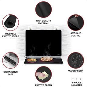 img 3 attached to 🔌 Black Stove Top Cover for Electric Stove, Washer and Dryer - Natural Rubber, Glass Top Protector | Prevents Scratching, Adds Extra Counter Space (28.5x20.5)