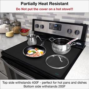 img 2 attached to 🔌 Black Stove Top Cover for Electric Stove, Washer and Dryer - Natural Rubber, Glass Top Protector | Prevents Scratching, Adds Extra Counter Space (28.5x20.5)