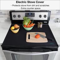 🔌 black stove top cover for electric stove, washer and dryer - natural rubber, glass top protector | prevents scratching, adds extra counter space (28.5x20.5) logo