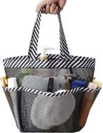 🚿 zecval mesh shower caddy tote: portable college dorm bathroom organizer with 8 pockets logo