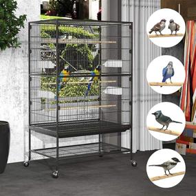 img 1 attached to YINTATECH 52-inch Wrought Iron Large Flight Bird Cage: 🐦 Ideal for Parakeets, Canaries, Finches, Lovebirds, Parrotlets, Conures, and Cockatiels