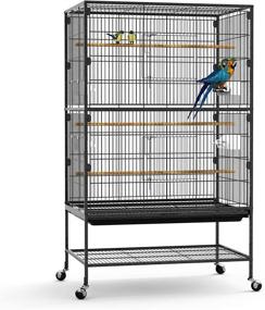 img 4 attached to YINTATECH 52-inch Wrought Iron Large Flight Bird Cage: 🐦 Ideal for Parakeets, Canaries, Finches, Lovebirds, Parrotlets, Conures, and Cockatiels