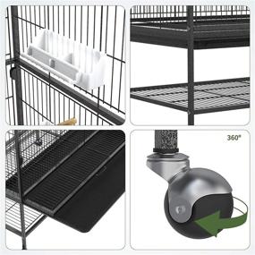 img 2 attached to YINTATECH 52-inch Wrought Iron Large Flight Bird Cage: 🐦 Ideal for Parakeets, Canaries, Finches, Lovebirds, Parrotlets, Conures, and Cockatiels
