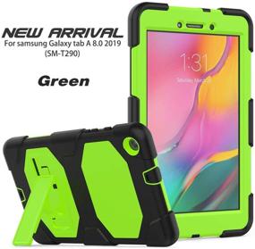 img 2 attached to 📱 Rugged Hybrid Shockproof Case with Kickstand for Samsung Galaxy Tab A 8.0 2019 - Ultimate Protection in 2-Green Color