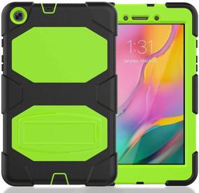 img 4 attached to 📱 Rugged Hybrid Shockproof Case with Kickstand for Samsung Galaxy Tab A 8.0 2019 - Ultimate Protection in 2-Green Color