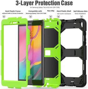 img 1 attached to 📱 Rugged Hybrid Shockproof Case with Kickstand for Samsung Galaxy Tab A 8.0 2019 - Ultimate Protection in 2-Green Color