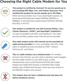 img 2 attached to 🔌 MOTOROLA MB7220 Cable Modem - 343 Mbps DOCSIS 3.0, Certified by Comcast XFINITY, Time Warner Cable, Cox, BrightHouse, and More (No Wireless)