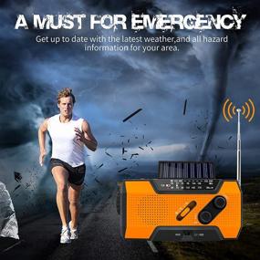 img 3 attached to 📻 Emergency Solar Crank Radio with AM/FM/NOAA Weather Radio, Flashlight, 2000 mAh Power Bank, SOS Alarm, Reading Lamp, Phone Charger - Ideal for Tornadoes, Hurricanes, Storms (Orange)