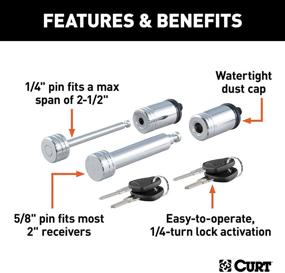 img 2 attached to 🔒 Secure Your Trailer with CURT 23527 Lock Set for 2-Inch Receiver & 2-1/2-Inch Coupler Latch Span